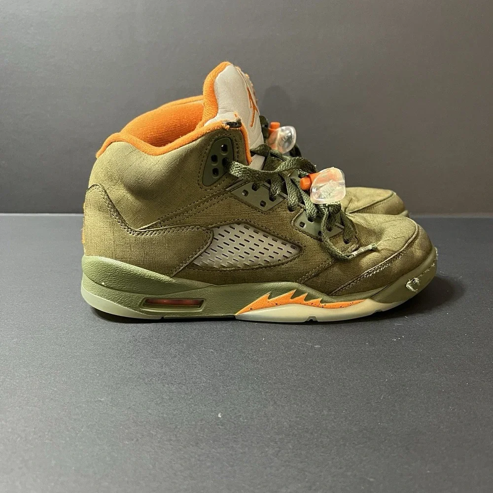 Nike Air Jordan 5 Retro Olive Green GS Youth Shoes Size 5.5Y 440888-308